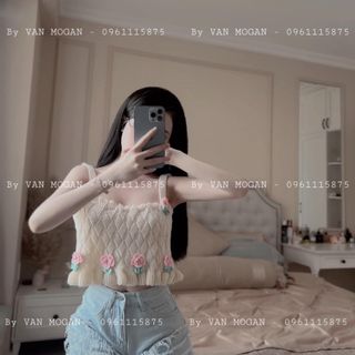 Áo len dây hoa hồng hàng Quảng Châu 2023