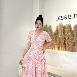 (HCM) Đầm vol 3 tầng cổ đắp chéo sang trọng D067- Lady fashion- Khánh Linh Style giá sỉ