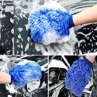 Bao tay rửa xe ô tô, xe máy làm bằng sợi microfiber mềm mịn tạo nhiều bọt , găng tay rửa xe chuyên dụng