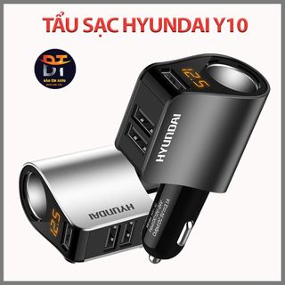 Tẩu Sạc Ô Tô - Tẩu Sạc Nhanh Ô Tô Chính Hãng Hyundai - Đầu Ra 3 Cổng USB, 1 Cổng Tẩu Tròn