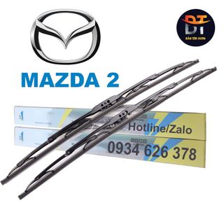 1 Cặp cần gạt mưa khung xương xe Mazda 2, chổi gạt mưa xe ô tô 4,5 chỗ, gạt kính xe oto, thanh gạt nước mưa