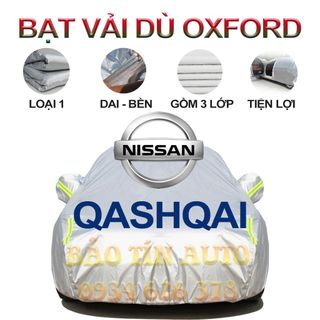 Bạt che kín bảo vệ xe ô tô Nissan Qashqai tráng bạc 3 lớp vải dù Oxford,bạt phủ trùm bảo vệ oto xe hơi giá sỉ