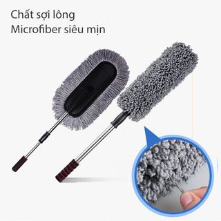 Chổi dẹt nano sợi dầu lau rửa xe ô tô chuyên dụng - cán kéo dài đa năng