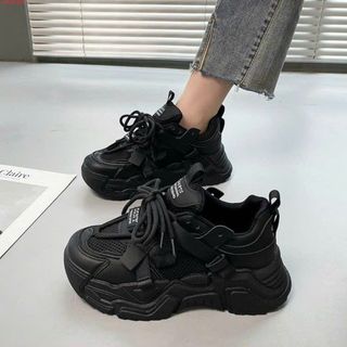 Giày thể thao nữ sỉ ri, kiện 2 màu đen kem