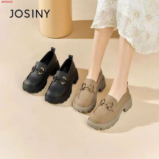 Giày lười nữ 2 màu đen nâu