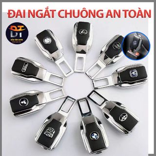 [ĐỦ HÃNG XE] Chốt cắm ngắt chuông cảnh báo đai an toàn trên oto chất liệu inox cao cấp in logo hãng xe hơi ô tô