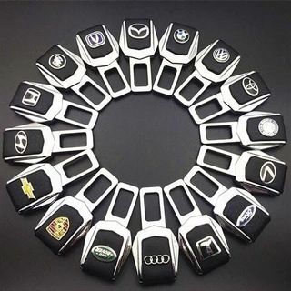 [ĐỦ HÃNG XE] Chốt cắm ngắt chuông cảnh báo đai an toàn trên oto chất liệu inox cao cấp in logo hãng xe hơi ô tô