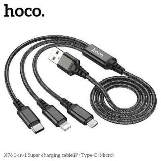 DÂY SẠC NHANH 3 IN 1 HOCO X76 - IP + MICRO + TYPEC