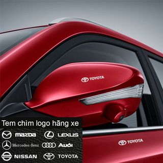[NHIỀU HÃNG] Decal dán trang trí xe ô tô đẹp, tem kim loại chìm 9D in logo hãng xe ô tô, tem stick logo dán oto, xe hơi