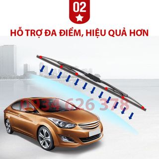Bộ thanh cần gạt mưa khung xương, chổi gạt mưa xe 4,5 chỗ xe  Kia Rio , gạt kính xe oto, thanh gạt nước mưa xe hơi