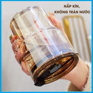 Ly Thủy Tinh Hổ Phách bọc da sang chảnh
