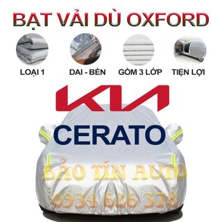 [LOẠI 1] Bạt che kín bảo vệ xe ô tô KIA CERATO tráng bạc 3 lớp vải dù Oxford , bạt phủ trùm bảo vệ xe oto