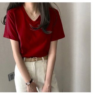 Áo thun nữ cổ tim thời trang vải cotton xịn sò xinh xắn giá gốc tận xưởng hàng sẵn số lượng lớn
