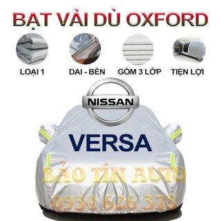[LOẠI 1] Bạt che kín bảo vệ xe ô tô NISSAN VERSA tráng bạc 3 lớp vải dù Oxford , bạt phủ trùm bảo vệ xe oto giá sỉ