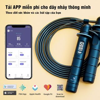 Dây Nhảy Thể Dục Đếm Số Lõi Thép Kết Nối Điện Thoại Chính Hãng Sailaza SR-1211