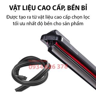 [LƯỠI KÉP] Bộ gạt mưa lưỡi kép cao cấp, thanh cần gạt nước mưa 2 lưỡi khung mềm đa năng, gạt kính ô tô xe hơi oto