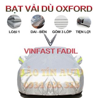 [LOẠI 1] Bạt che kín bảo vệ xe ô tô 5 chỗ Vinfast Fadil tráng bạc 3 lớp vải dù Oxford , bạt phủ trùm bảo vệ xe oto giá sỉ