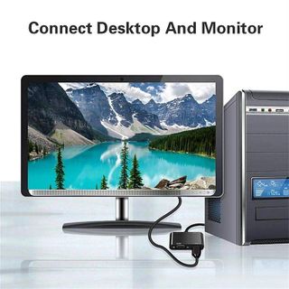 Bộ chuyển đổi tương thích Vga sang Hdmi Bộ chia Vga với bộ chuyển đổi âm thanh 3,5mm cho máy chiếu Pc Hdtv đa cổng Vga