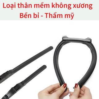 [LOẠI CAO CẤP] 1 Cặp gạt mưa ô tô khung mềm, thanh chổi cần gạt mưa oto xe hơi silicon cao cấp không xương
