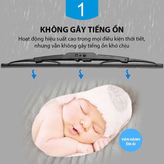 [SẴN HÀNG] 1 Cặp cần gạt mưa khung xương lưỡi silicon, chổi gạt nước mưa ô tô xe hơi, thanh gạt kính xe oto