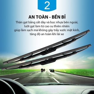 [SẴN HÀNG] 1 Cặp cần gạt mưa khung xương lưỡi silicon, chổi gạt nước mưa ô tô xe hơi, thanh gạt kính xe oto