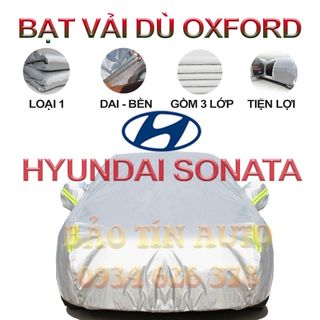 [LOẠI 1] Bạt che kín bảo vệ xe ô tô Hyundai Sonata tráng bạc, vải bông chống xước 3 lớp vải dù Oxford , bạt phủ trùm oto giá sỉ