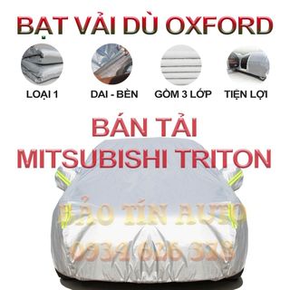 [LOẠI 1] Bạt che kín bảo vệ xe bán tải Mitsubishi Triton 4,5 chỗ tráng bạc loại tốt, vải bông chống xước giá sỉ
