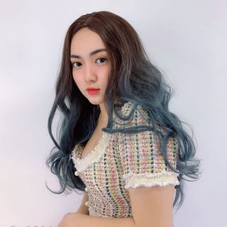 Tóc giả nguyên đầu hai mái nhuộm BHT113