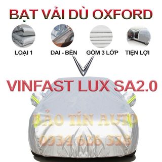 [LOẠI 1] Bạt che kín bảo vệ xe ô tô 7 chỗ VinFast Lux SA2.0 tráng bạc cao cấp, vải bông chống xước 3 lớp vải dù Oxford giá sỉ