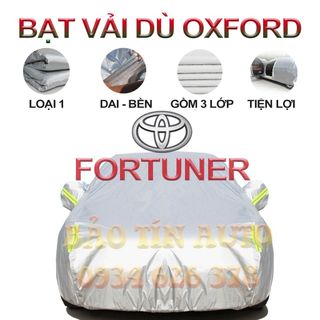 [LOẠI 1] Bạt che kín bảo vệ xe ô tô 7 chỗ Toyota Fortuner tráng bạc cao cấp, vải bông chống xước 3 lớp vải dù Oxford giá sỉ