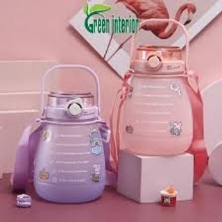 Bình nước nhựa 1300ml có ticker+đây đeo (50c/t) (Cái)