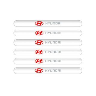 Bộ 10 miếng dán hõm cửa tay nắm ô tô chống trầy xước in logo xe Hyundai Grand I10 , I20 , I30 , Getz , Santafe , Accent