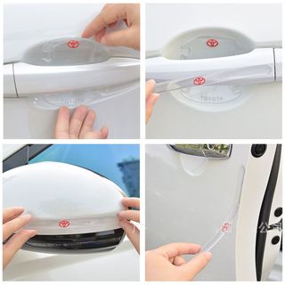 Bộ 10 miếng dán hõm cửa tay nắm ô tô chống trầy xước in logo xe Hyundai Grand I10 , I20 , I30 , Getz , Santafe , Accent