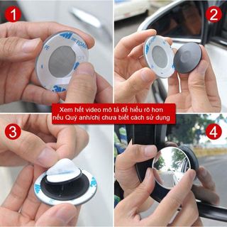 Gương cầu lồi ô tô 360 độ thiết kế nhỏ gọn 5cm, kính cầu lồi xe oto con, xe bán tải gắn kính chiếu hậu, hỗ trợ tầm nhìn