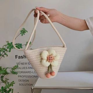 Túi Cói rơm from hến hoạ tiết Bông ( Giá Tận Xưởng )