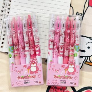 Hộp 6 bút gel gấu dâu mực đen