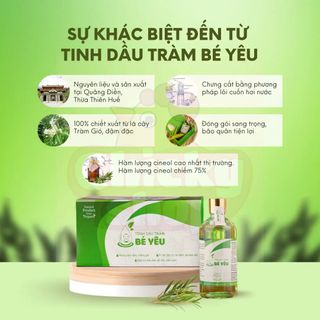 Dầu Tràm Bé Yêu Organic 100ml Chiết Xuất 100% Tràm Gió