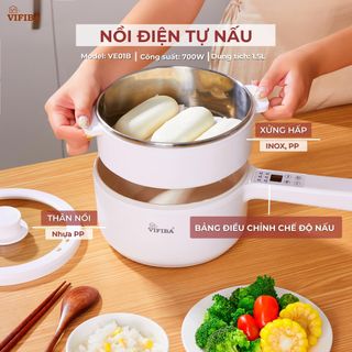 NỒI ĐIỆN TỰ NẤU 2 TẦNG 6 TRONG 1 VIFIBA giá sỉ