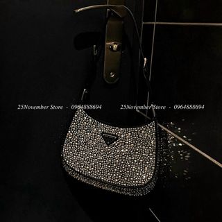 Túi Xách Nữ-Pra.Da-Cloe Bling -Màu Đen -Bán Sỉ-Bán Buôn