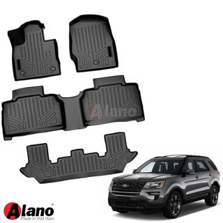 Thảm Lót Sàn Xe Ô Tô  FORD Explorer 2015-2020-Chất Liệu TPE Cao Cấp.Dễ Vệ Sinh Chống Trầy Xước.Độ bền trên 5 năm.