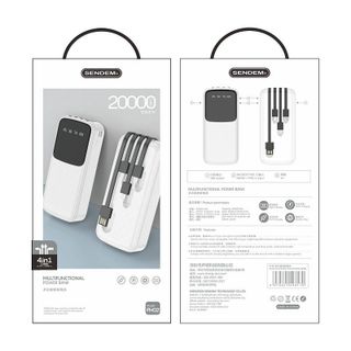 Sạc dự phòng Sendem PH02 20000Mah tích hợp 4 dây sạc