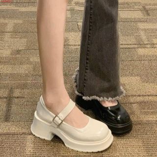 Giày nữ lolita dây cài 5cm màu đen
