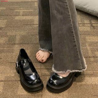 Giày nữ lolita dây cài 5cm màu đen