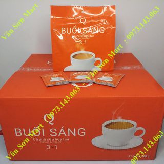Thùng cà phê sữa Buổi Sáng Trần Quang 21 bịch * 480g (24 gói vuông nhỏ * 20g)