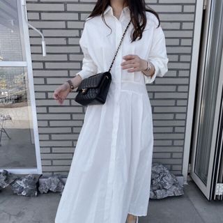 ĐẦM MAXI TRẮNG CỔ SƠ MI- DT1732