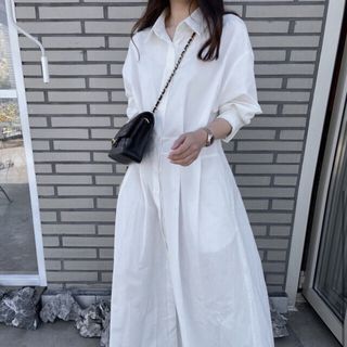 ĐẦM MAXI TRẮNG CỔ SƠ MI- DT1732