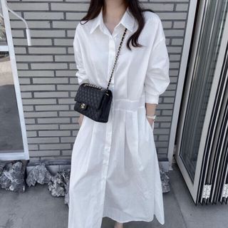 ĐẦM MAXI TRẮNG CỔ SƠ MI- DT1732