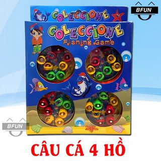 Bộ Đồ Chơi Câu Cá 4 Hồ, Nam Châm, CÓ NHẠC