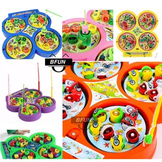 Bộ Đồ Chơi Câu Cá 4 Hồ, Nam Châm, CÓ NHẠC