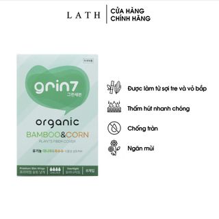 Băng vệ sinh Organic Grin 7 xanh lá ban đêm siêu mỏng cánh 8 miếng/gói 35cm giá sỉ